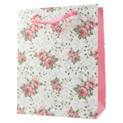 Punga cadou din hartie 18x23 CM, flori rose