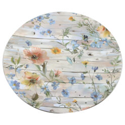 Tava rotunda din plastic 33 CM, Flori albastre