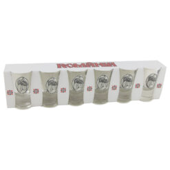 Set pahare de tuica cu decor embosat - Prune - 6 pahare