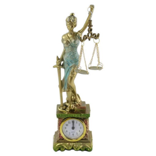Statueta Justice cu ceas din rasina 27 CM