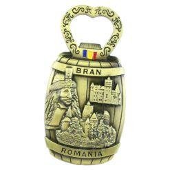 Magnet frigider cu desfacator din metal 5x9.5 CM, Romania, Butoi