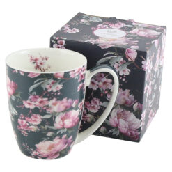Cana portelan 380 ml "Noemi Black", in cutie decorativa