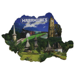 Magnet frigider din lemn "Maramures" 9x6 CM, Harta Romaniei