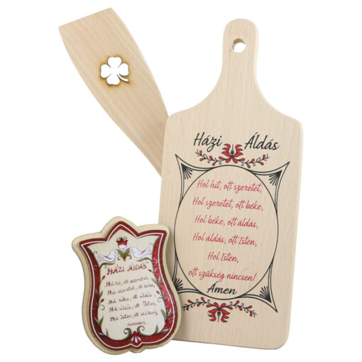 Set ustensile bucatarie din lemn cu magnet frigider "Hazi Aldas", 3 piese