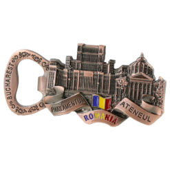 Magnet frigider cu desfacator, din metal 4.5x9.5 CM, Romania, Bucharest