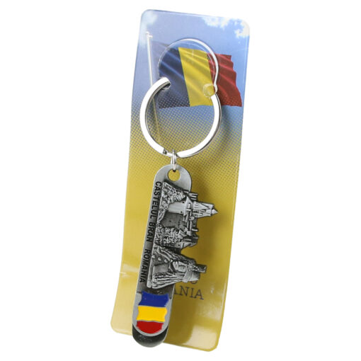 Breloc cu desfacator, din metal 2.5x10 CM, Romania, Castelul Bran