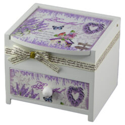 Cutie de bijuterii din lemn cu doua sertare 11x9 CM - Lavender