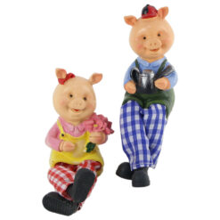 Pereche de figurine, Purcelusi cu piciore textil 14 CM