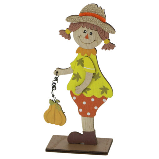 Decor Toamna Figurina fetita din lemn 20 CM