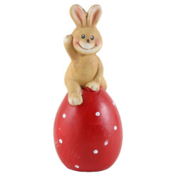 Figurina Iepuras de Paste cu oua din ceramica 22 CM