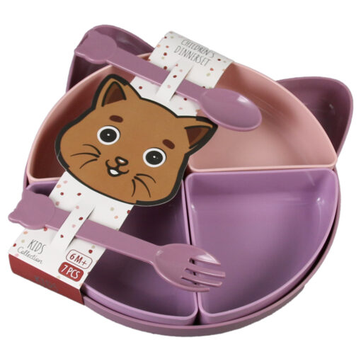 Set farfurii cu tacamuri, 7 piese, 6+