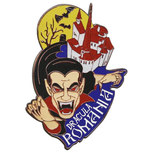Magnet frigider din lemn "Dracula/Romania" 9x6 CM