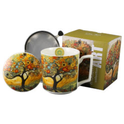 Cana portelan cu infuzor metalic si capac 450 ml, "Modern Tree", Modern Art