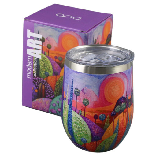 Cana termos 330 ml, "Modern Bubbly Hills", in cutie decorativa