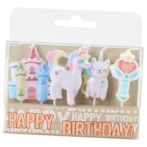Set 4 lumanari pentru tort, Unicorn Party