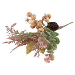 Pick decor Toamna cu con de brad si bobite, 24 CM