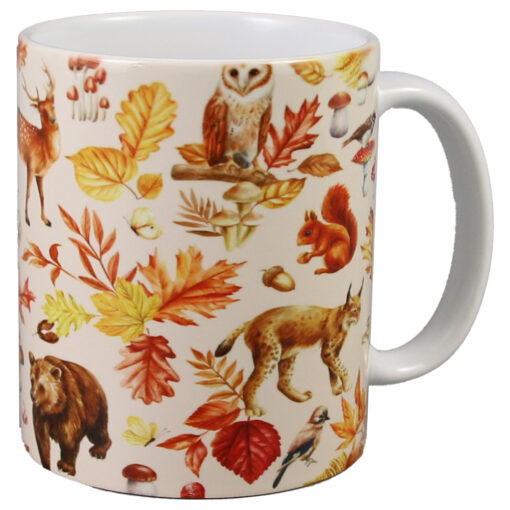 Cana ceramica 330 ml, Animale de padure