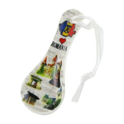 Magnet de frigider din ceramica 9 CM, Lingurita, Love Romania