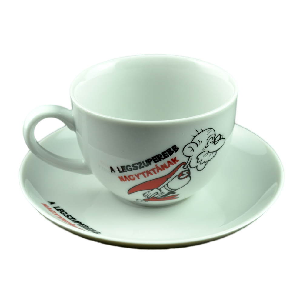 Ceasca cu farfurie din ceramica "A legszuperebb nagytat?nak", in ambalaj cadou - imagine 2
