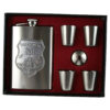 Set plosca cu palnie si 4 pahare din inox, "Pentru cel mai bun Sot", in cutie eleganta