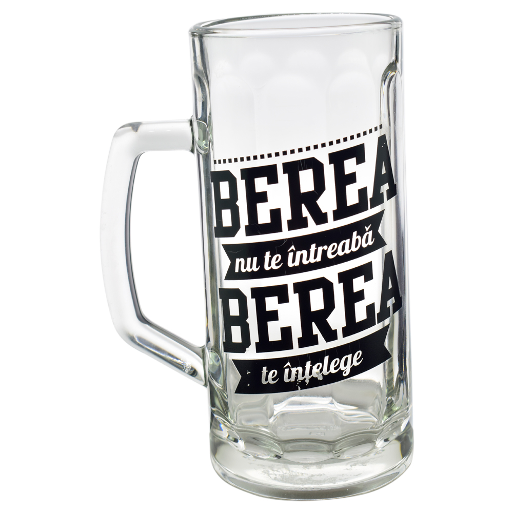Halba de bere 500 ml "Berea nu te intreaba, berea te intelege."