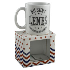 Cana ceramica Boss Mug 300 ml "Nu sunt lenes, sunt doar pe mod economic", in cutie decorativa