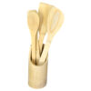 Set 4 linguri din bambus cu suport 7x30 CM