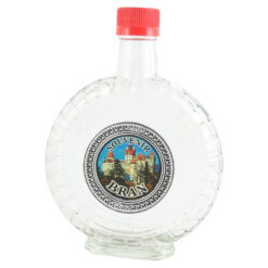 Plosca din sticla 350 ml, cu eticheta metalica "Souvenir Bran"