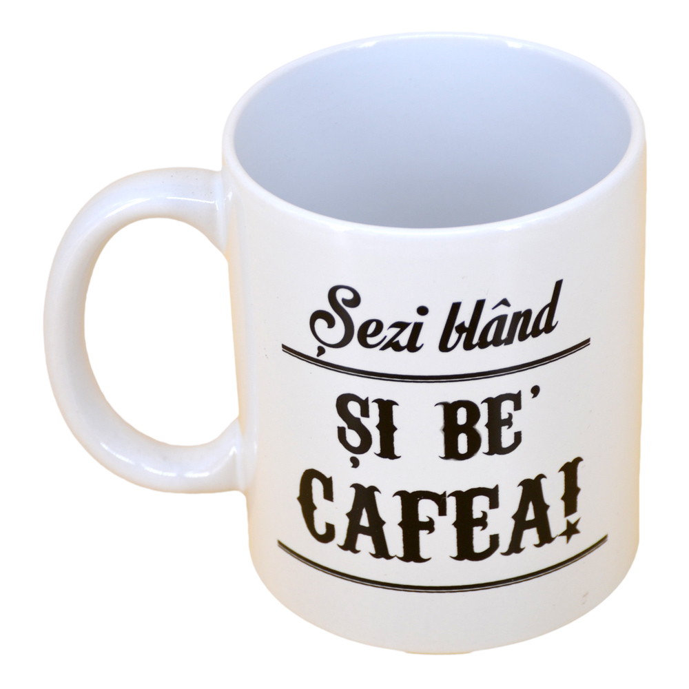 Cana ceramica Boss Mug 300 ml "Sezi bland si be' cafea!", in cutie decorativa - imagine 2