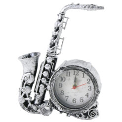 Ceas de masa din plastic Saxofon 14x19 CM