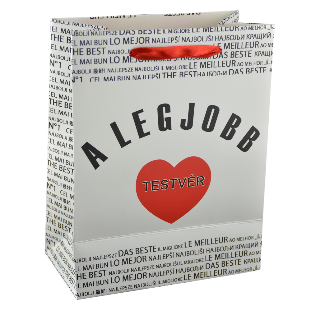 Punga cadou din hartie laminata 18x23 CM - A legjobb testver/The best brother - imagine 3