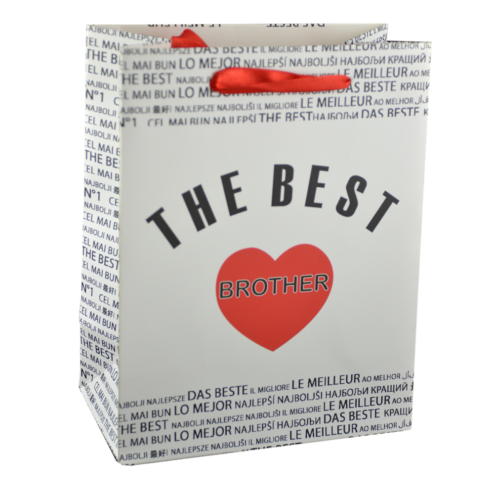 Punga cadou din hartie laminata 18x23 CM - A legjobb testver/The best brother - imagine 4