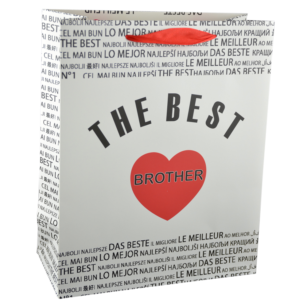 Punga cadou din hartie laminata 26x32 CM - A legjobb testver/The best brother - imagine 4