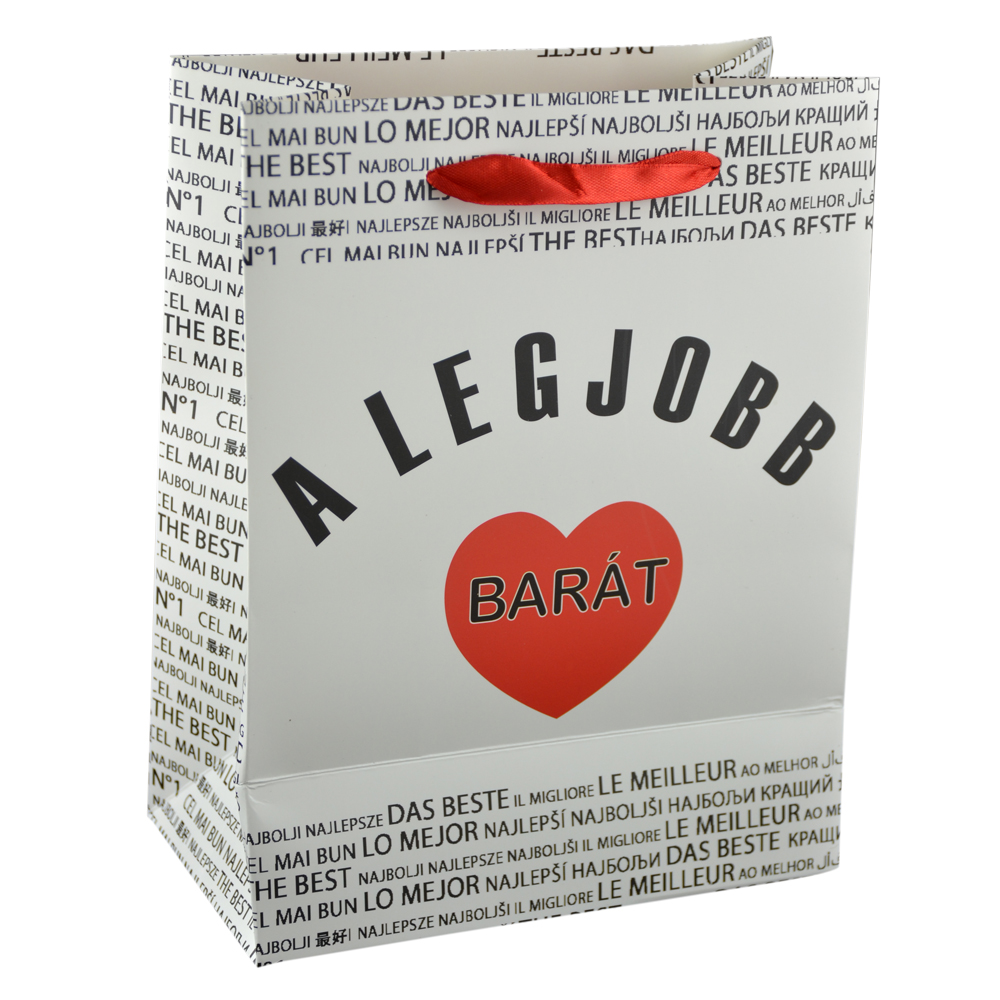 Punga cadou din hartie laminata 18x23CM - A legjobb barat/The best friend - imagine 3