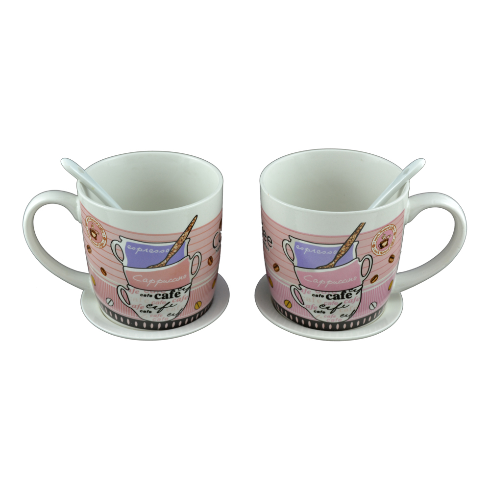 Set 2 cani realizate din ceramica cu accesorii - Design Coffee - Diverse modele (Model 2) - imagine 5
