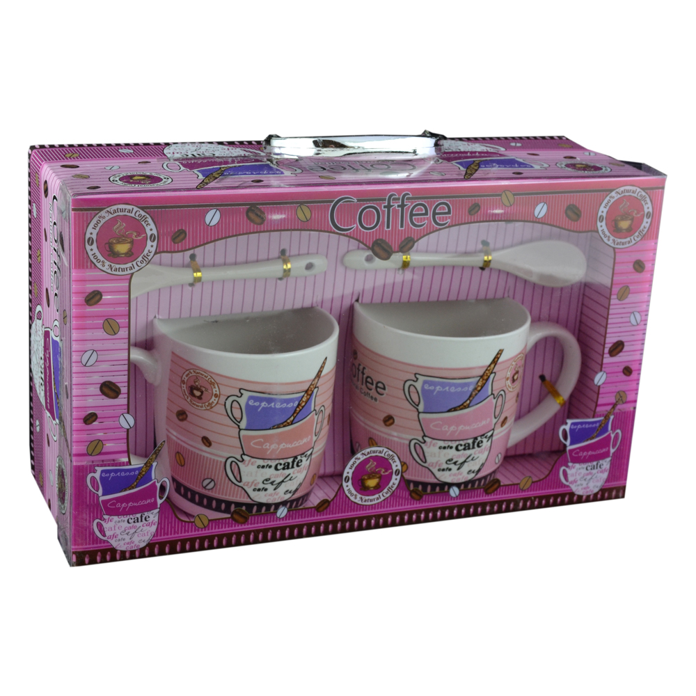 Set 2 cani realizate din ceramica cu accesorii - Design Coffee - Diverse modele (Model 2) - imagine 6