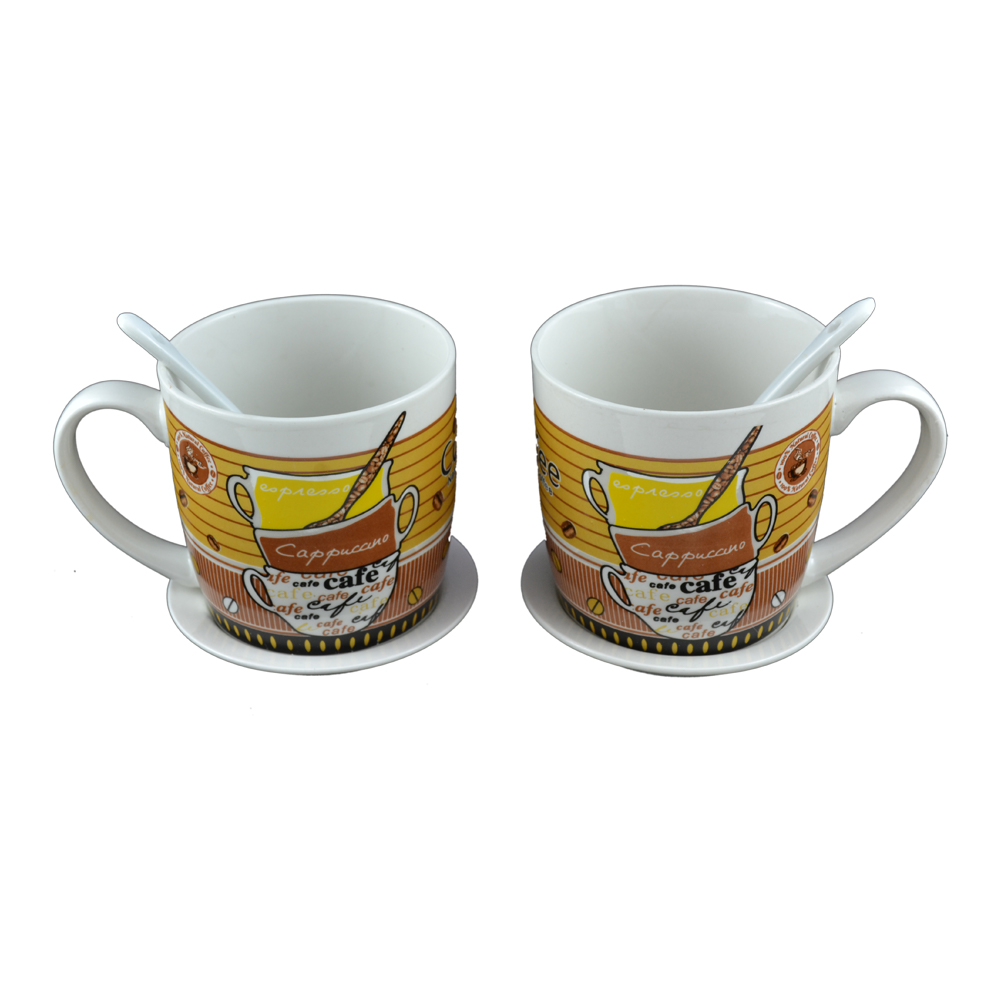 Set 2 cani realizate din ceramica cu accesorii - Design Coffee - Diverse modele (Model 2) - imagine 7