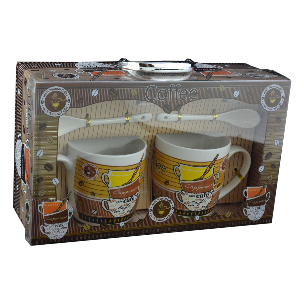 Set 2 cani realizate din ceramica cu accesorii - Design Coffee - Diverse modele (Model 2) - imagine 8