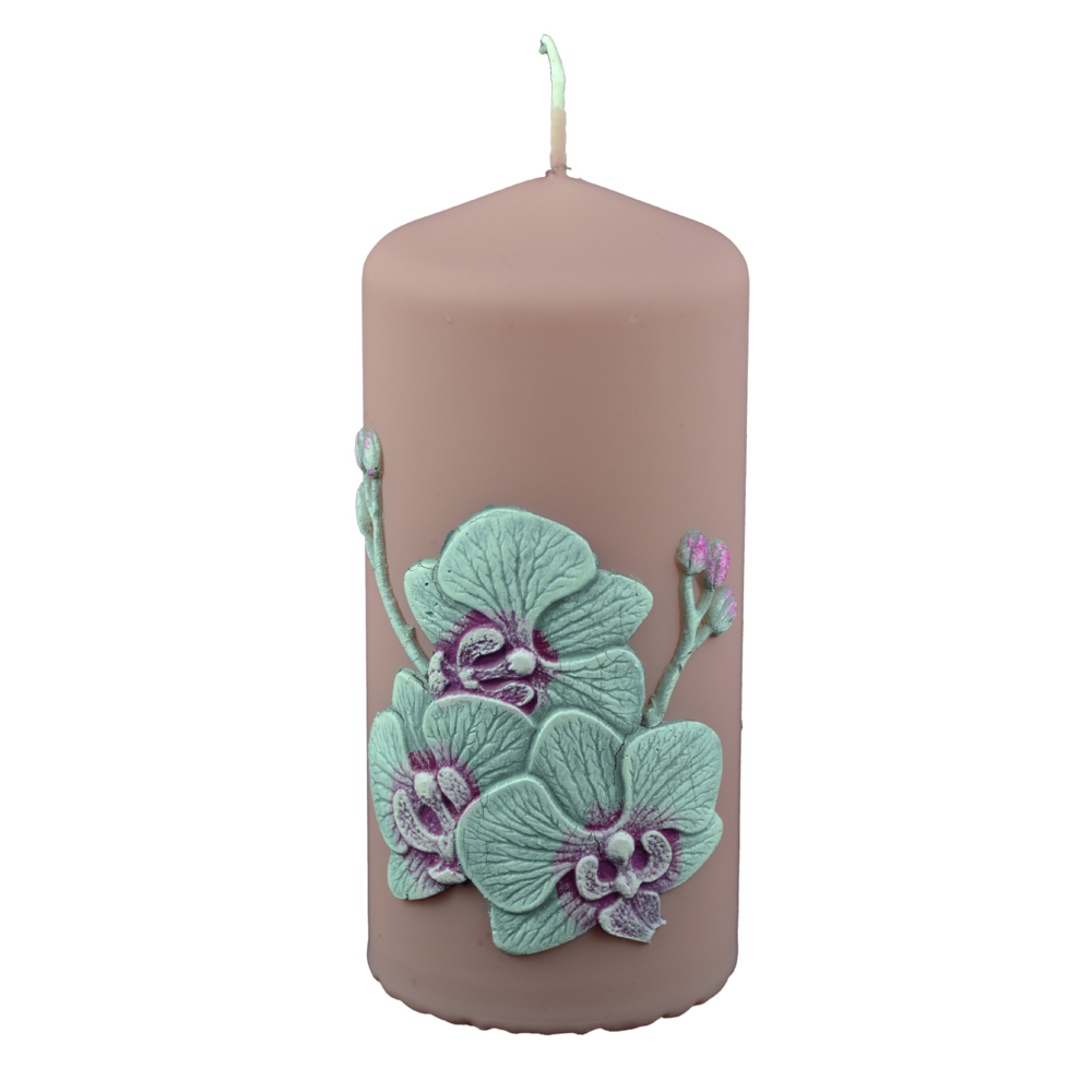 Lumanare cilindrica - Design Orchid Velvet (Model 1) - imagine 3