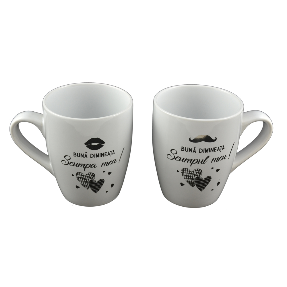 Set 2 cani Wedding din ceramica 300 ml - "Scumpa mea/Scumpul meu"