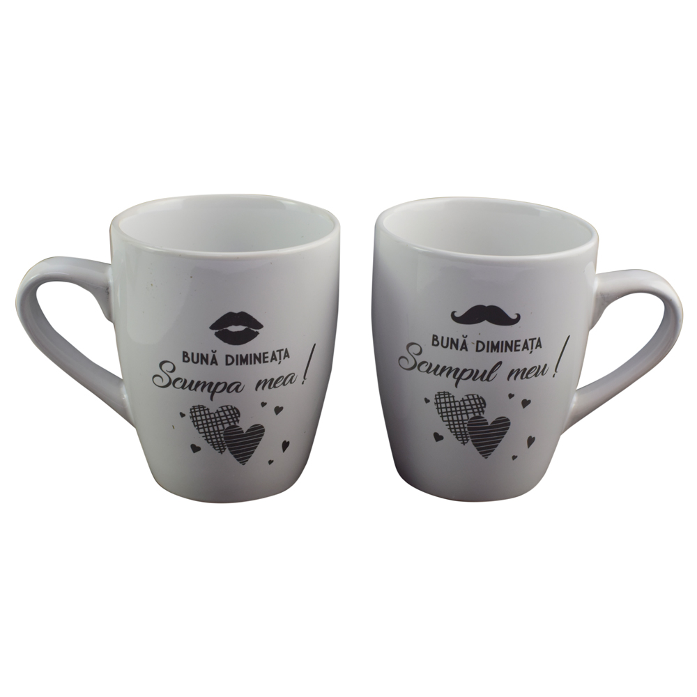 Set 2 cani Wedding din ceramica 300 ml - "Scumpa mea/Scumpul meu" - imagine 3