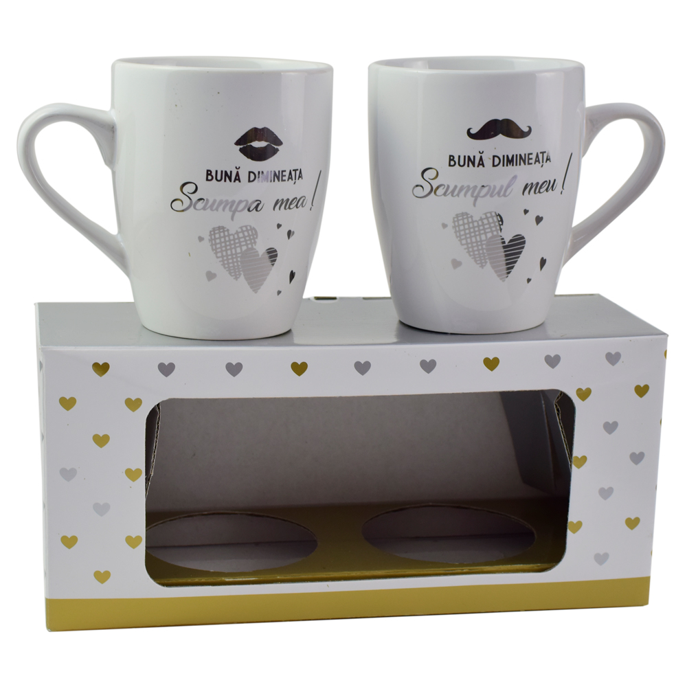 Set 2 cani Wedding din ceramica 300 ml - "Scumpa mea/Scumpul meu" - imagine 4