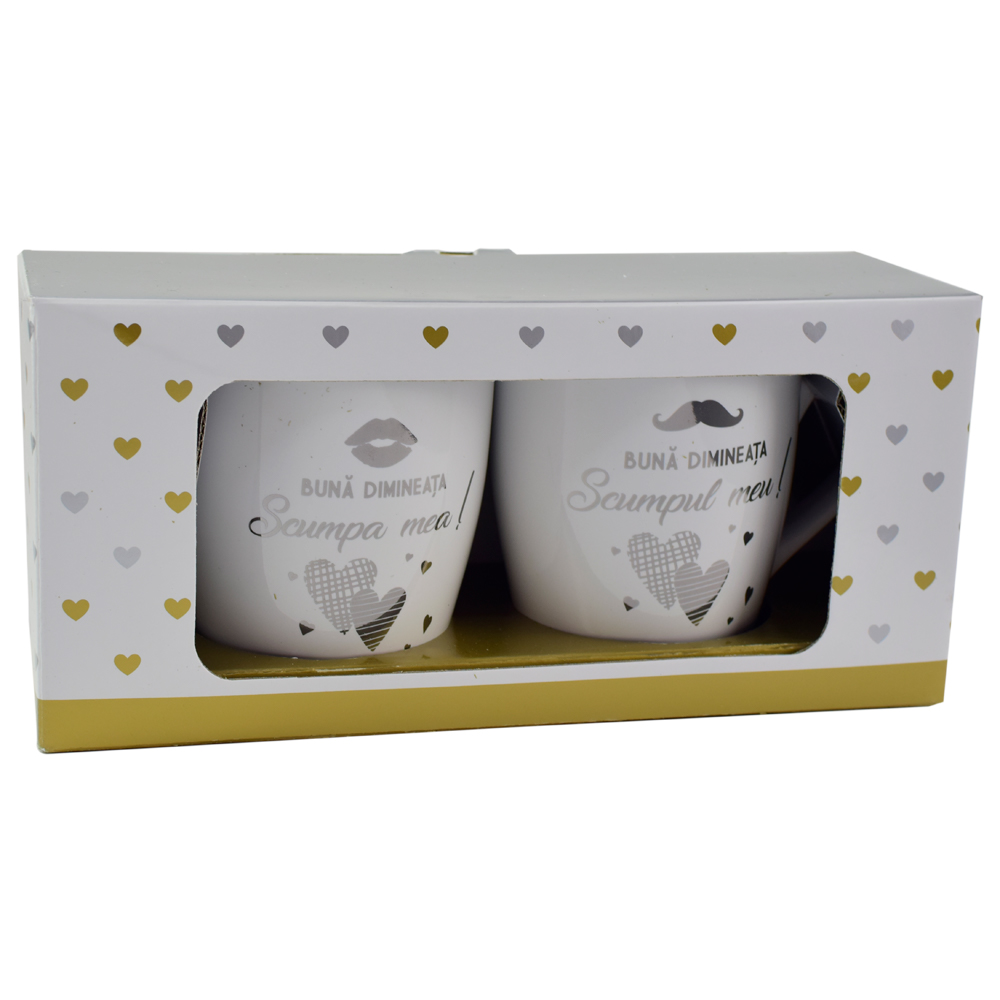 Set 2 cani Wedding din ceramica 300 ml - "Scumpa mea/Scumpul meu" - imagine 5