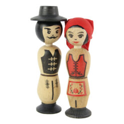 Set 2 figurine din lemn in port Secuiesc 12 CM