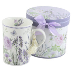 Cana din ceramica 300 ml - Lavanda&Trandafir, cu cutie cadou