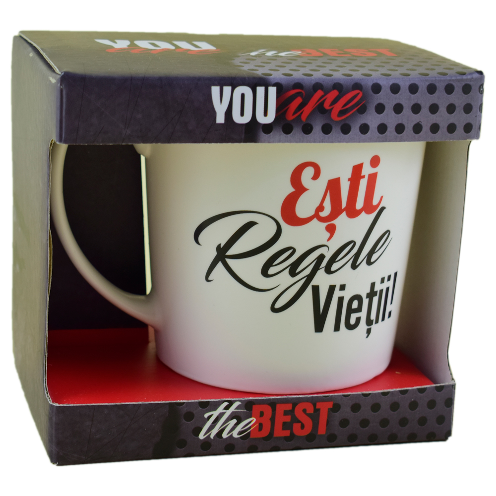 Cana You are the best din ceramica 480 ml "Esti regele vietii" - imagine 3