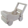 Suport flori din lemn Carucior 19x17 CM - Alb