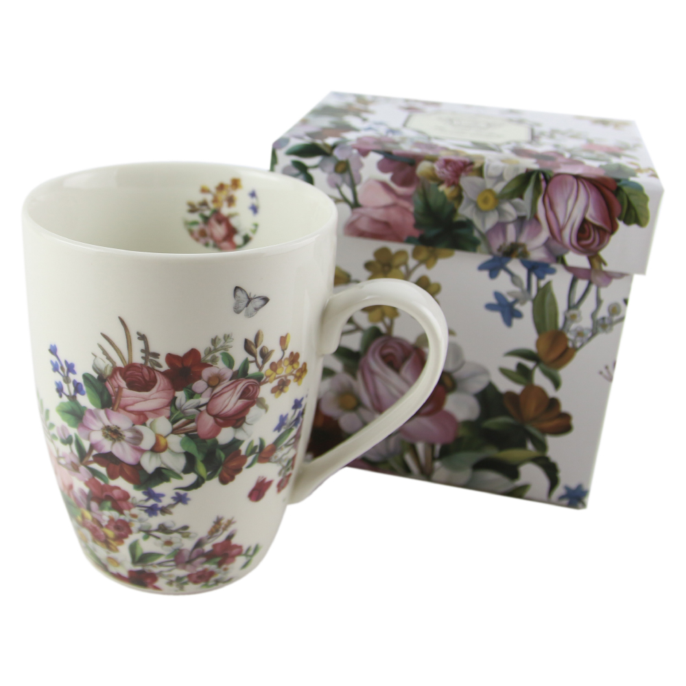 Cana Vintage flowers white 325 ml din portelan