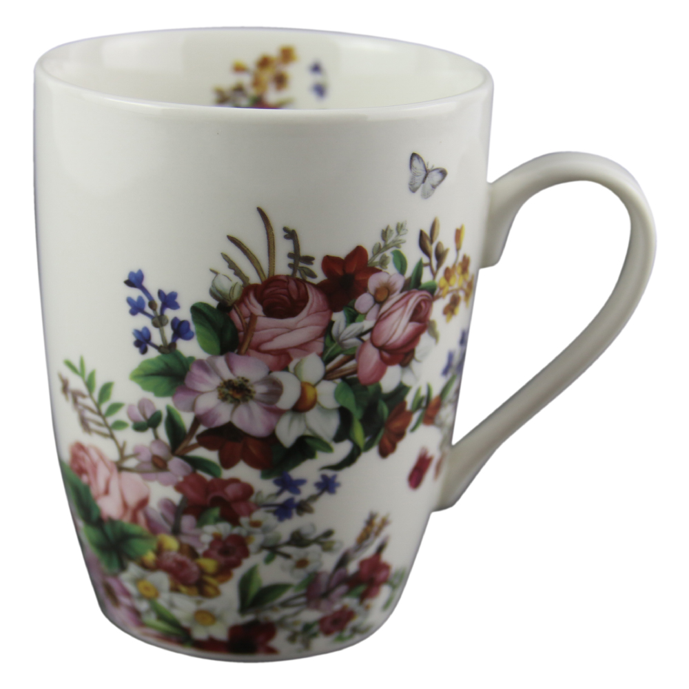 Cana Vintage flowers white 325 ml din portelan - imagine 3