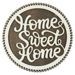 Suport oale traforaj din lemn "Home sweet home" 20 CM